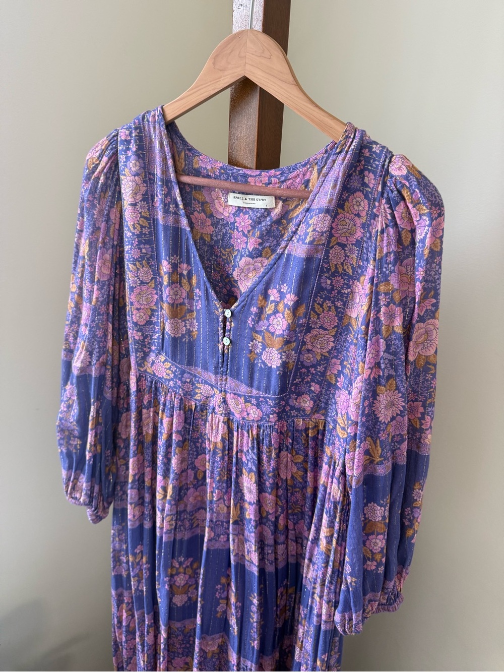 Spell & The Gypsy Collective Purple and Pink Floral Maxi Dress